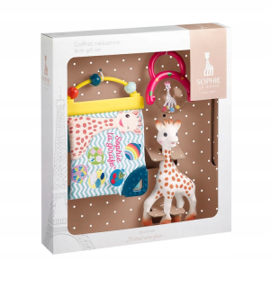 Hrkálka Sophie la girafe guma, kaučuk, plast, látka odtiene hnedej a béžovej